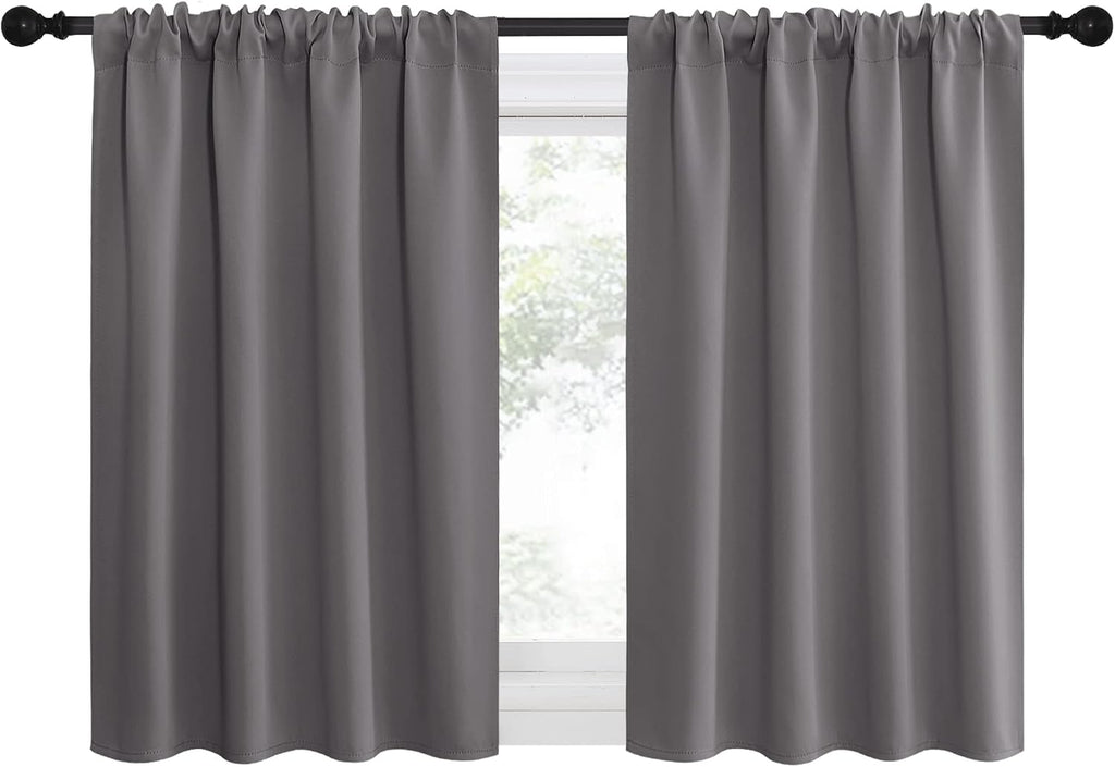 NICETOWN RV Bunk Curtains, Grey Kitchen Window Curtains Over Sink, Thermal Insulated Rod Pocket Blackout Blinds & Drapes for Small…