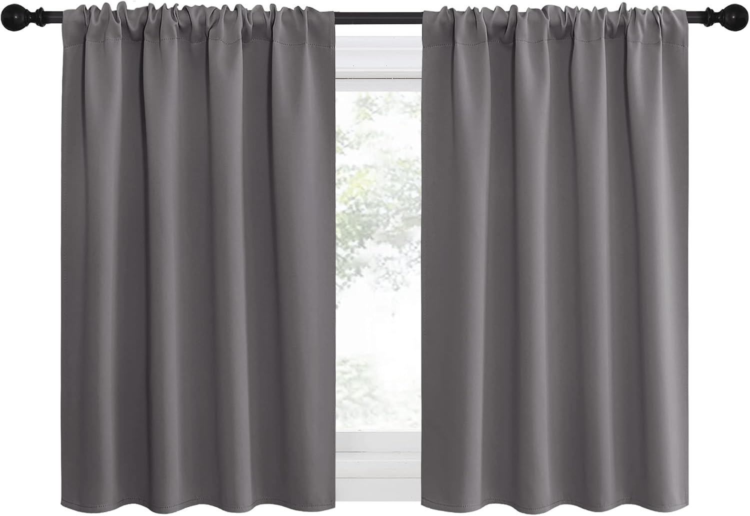 NICETOWN RV Bunk Curtains, Grey Kitchen Window Curtains Over Sink, Thermal Insulated Rod Pocket Blackout Blinds & Drapes for Small…