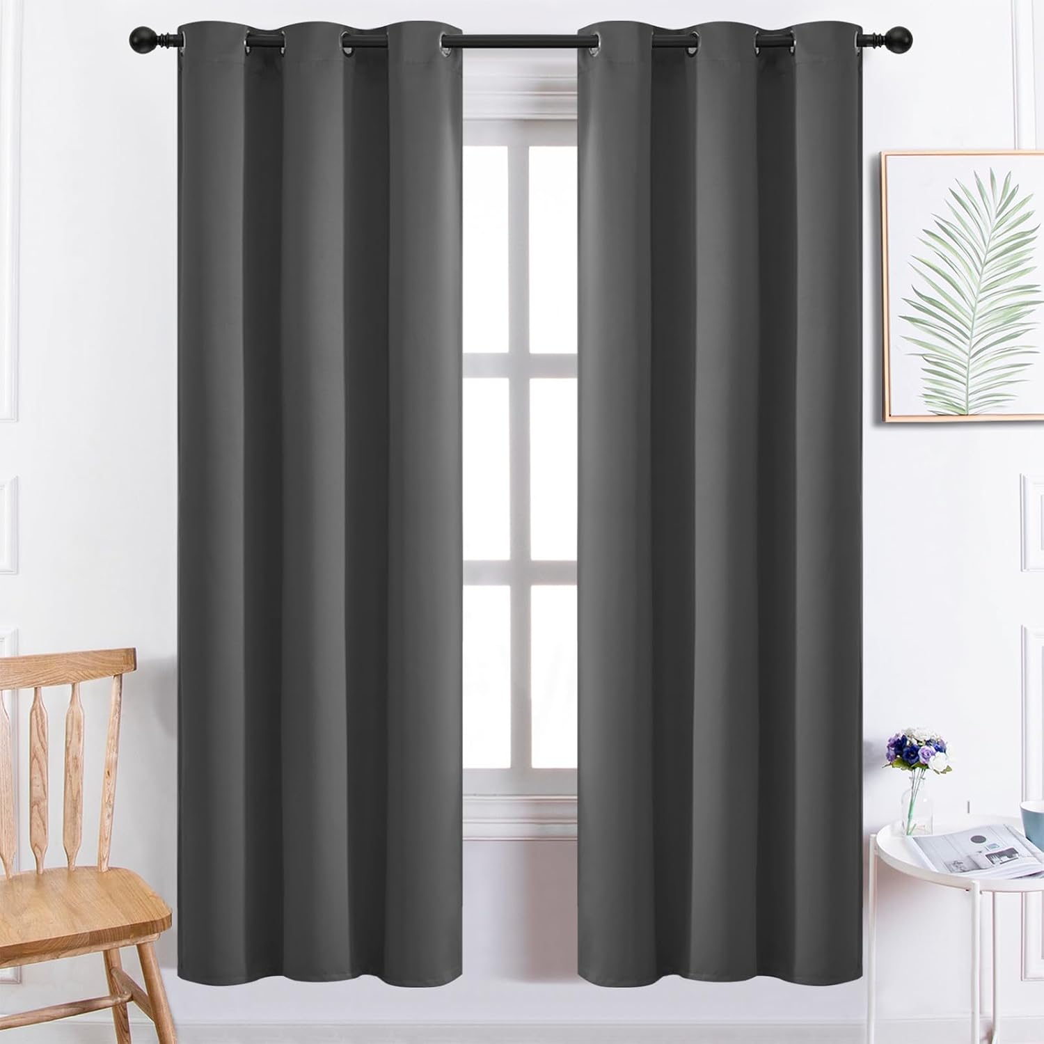 Yakamok 72 Inch Long Blackout Curtains for Bedroom, Thermal Insulated Room Darkening Curtains, Light Blocking Blackout Drapes for Living…