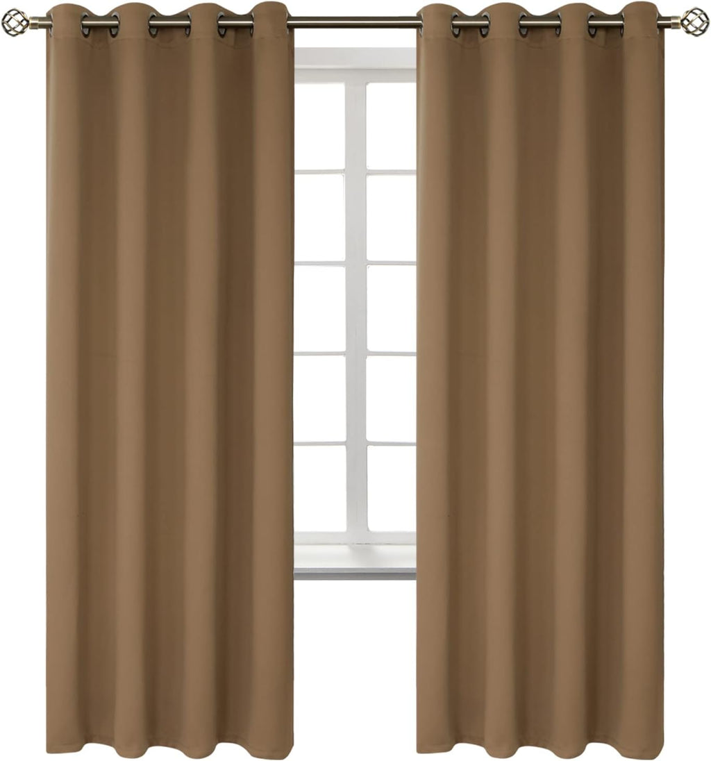 BGment Blackout Curtains for Bedroom - Grommet Thermal Insulated Room Darkening Curtains for Living Room, Set of 2 Panels (52 x 72 Inch, Ta…