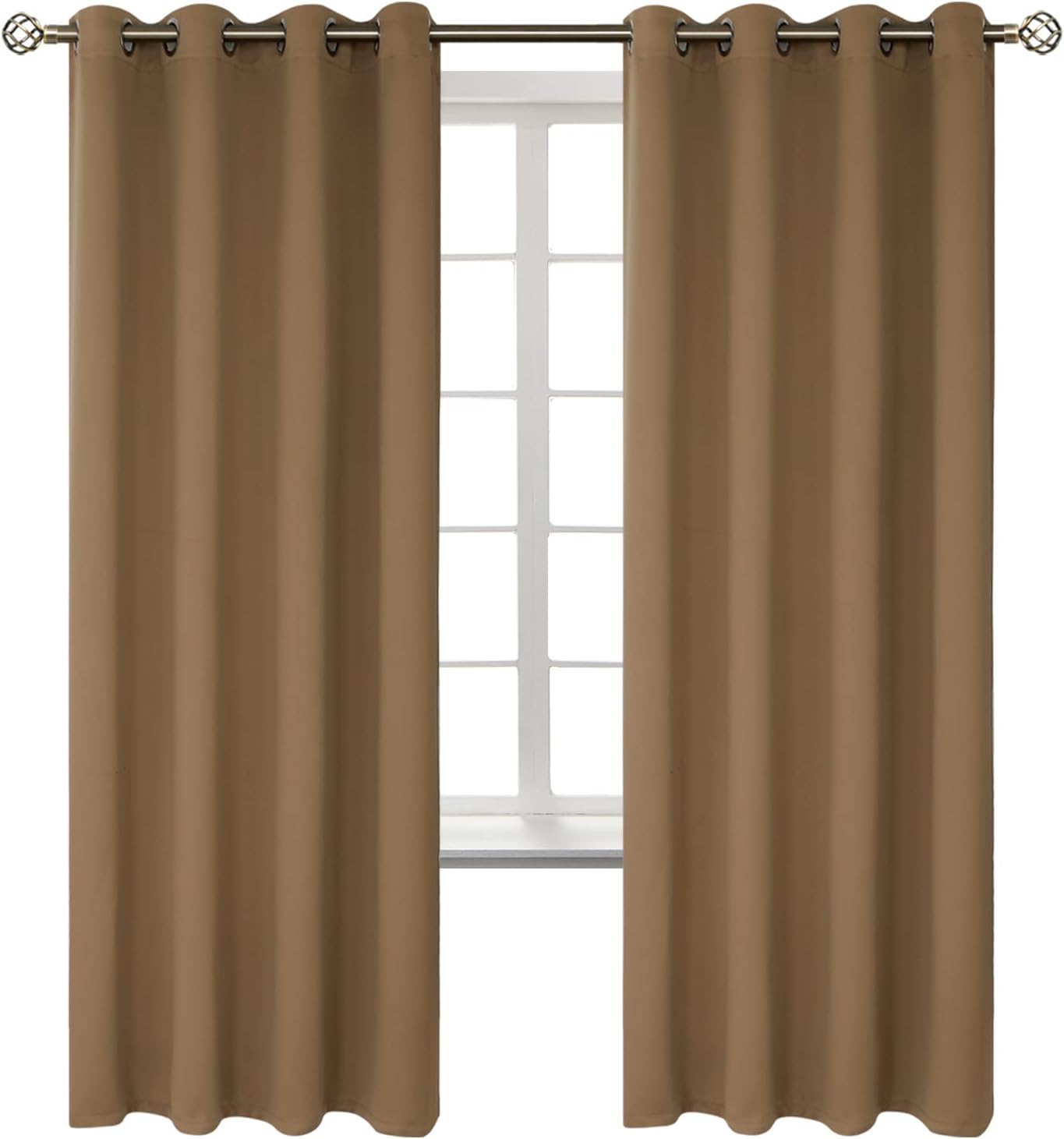 BGment Blackout Curtains for Bedroom - Grommet Thermal Insulated Room Darkening Curtains for Living Room, Set of 2 Panels (52 x 72 Inch, Ta…