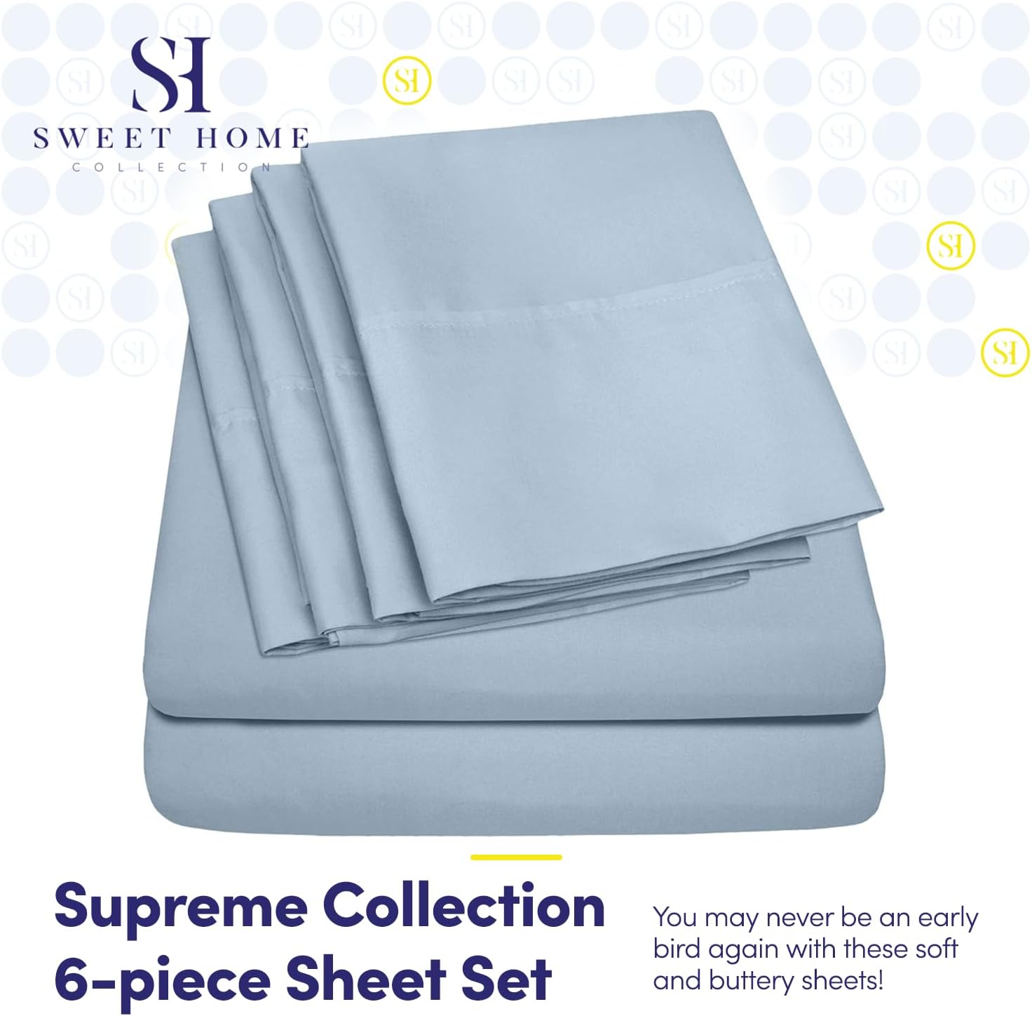 King Size Bed Sheets - 6 Piece 1500 Supreme Collection Fine Brushed Microfiber Deep Pocket King Sheet Set Bedding - 2 Extra Pillow Cases…