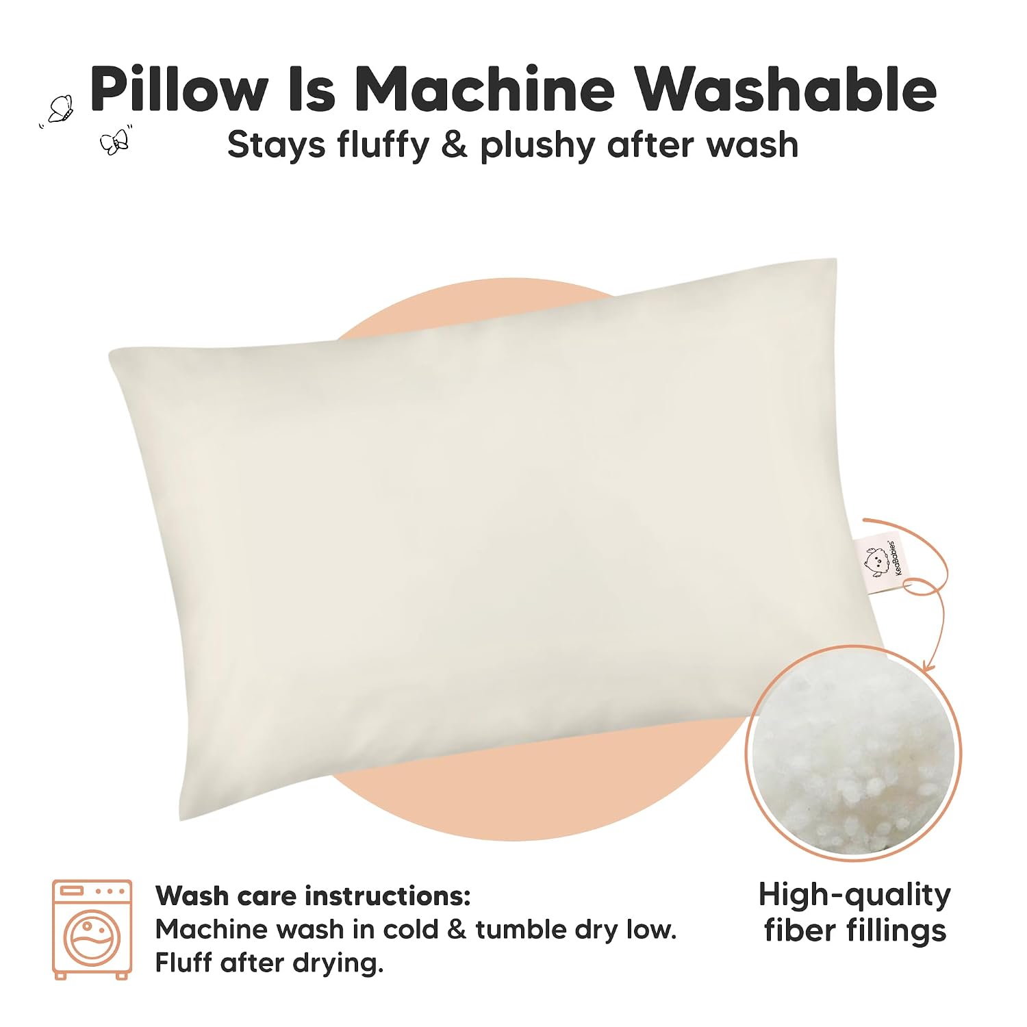 KeaBabies 2-Pack Toddler Pillows 2 Year Old to 5-13x18 Soft Organic Cotton Kids Pillow for Sleeping, Travel, School, Daycare, Nap…