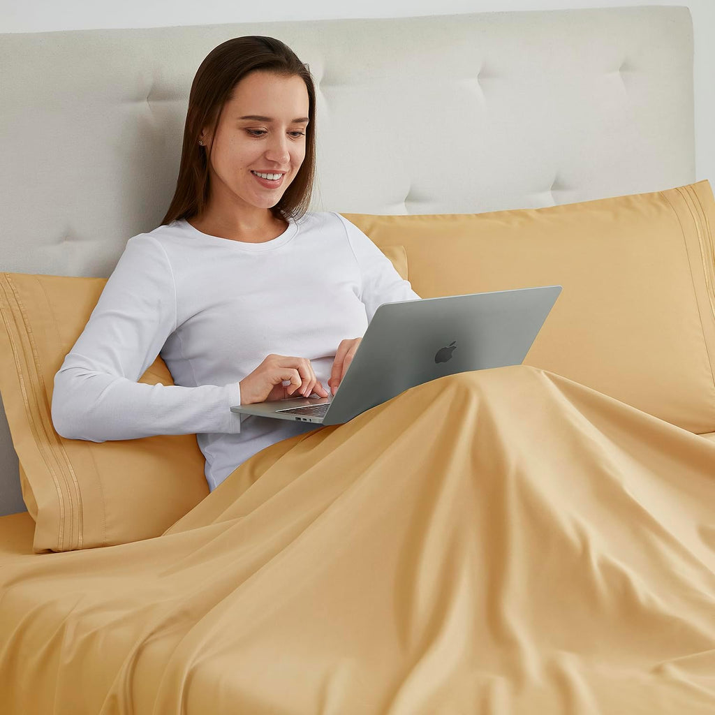 Nestl Camel Pillow Cases - Soft Queen Size Set of 2, 1800 Microfiber Pillow Cases with Envelope Closure, 20x30 Inches cotton