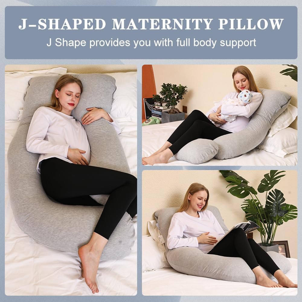 Chilling Home Pregnancy Pillow, J Shape Pregnancy Pillows for Sleeping, Body Pillow for Sleeping, Body Pillows for Adults, Maternity…