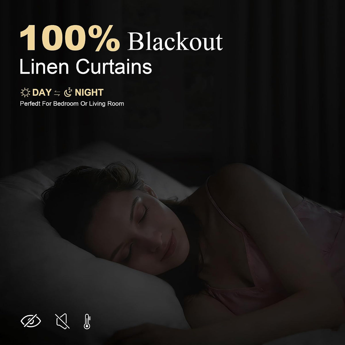 Boodii Natural Cream 100% Blackout Linen Pinch Pleated Curtains 60 Inches Long Light Blocking for Kitchen Window Back Tab Boho Memory Train…