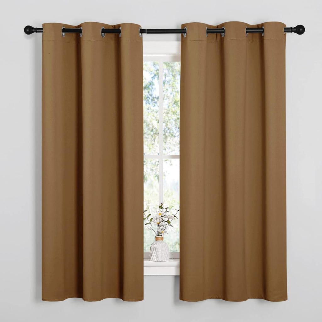 NICETOWN Sleek Blackout Curtains 63 inches Length for Small Windows, Noise Reducing and Block Draft Panels for Door Doorway Laundry…
