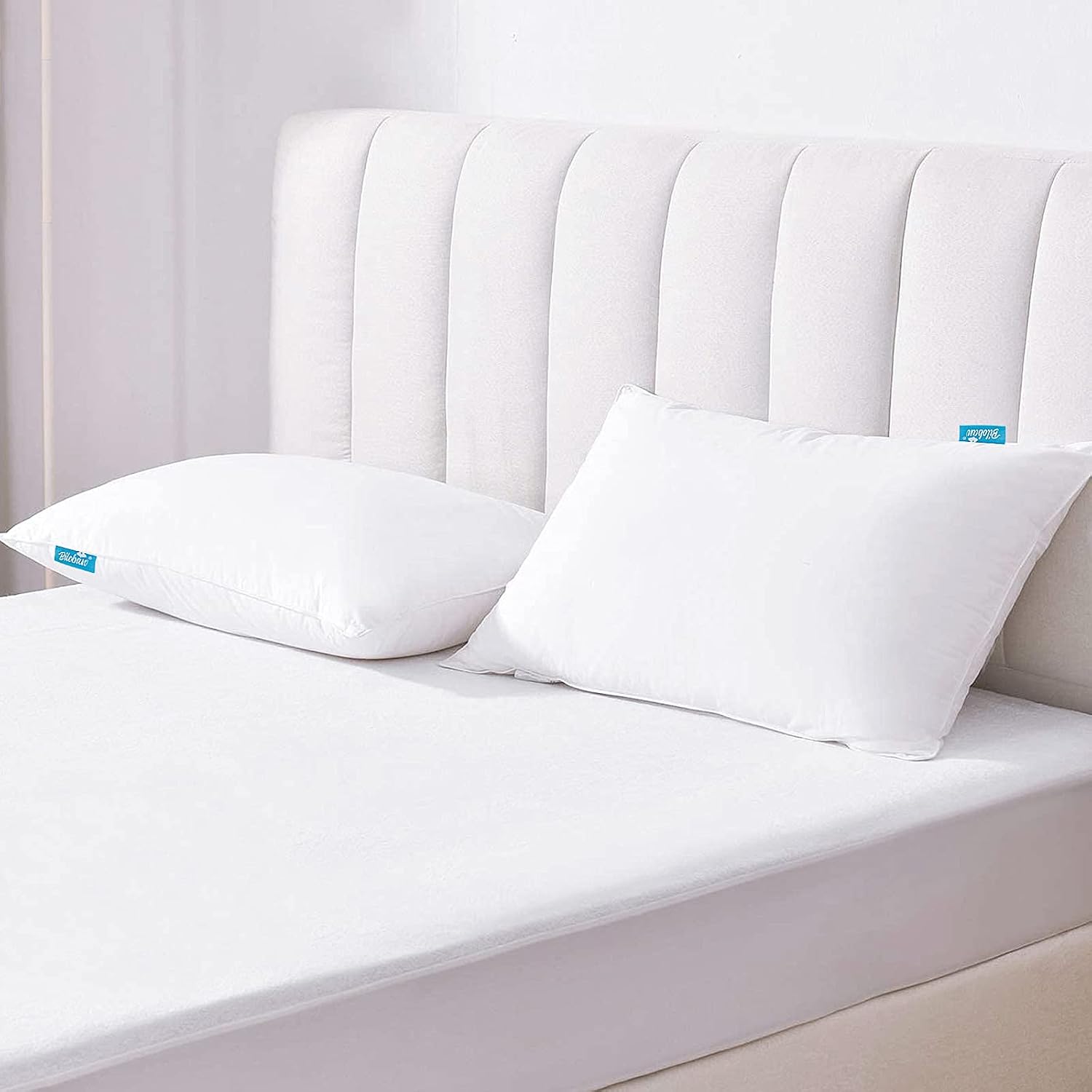 Bilobanbabybedding King Pillow Protector Waterproof 4 Pack Pillow Cases with Zipper Noiseless & Breathable for King Size Pillows Machine Wa…