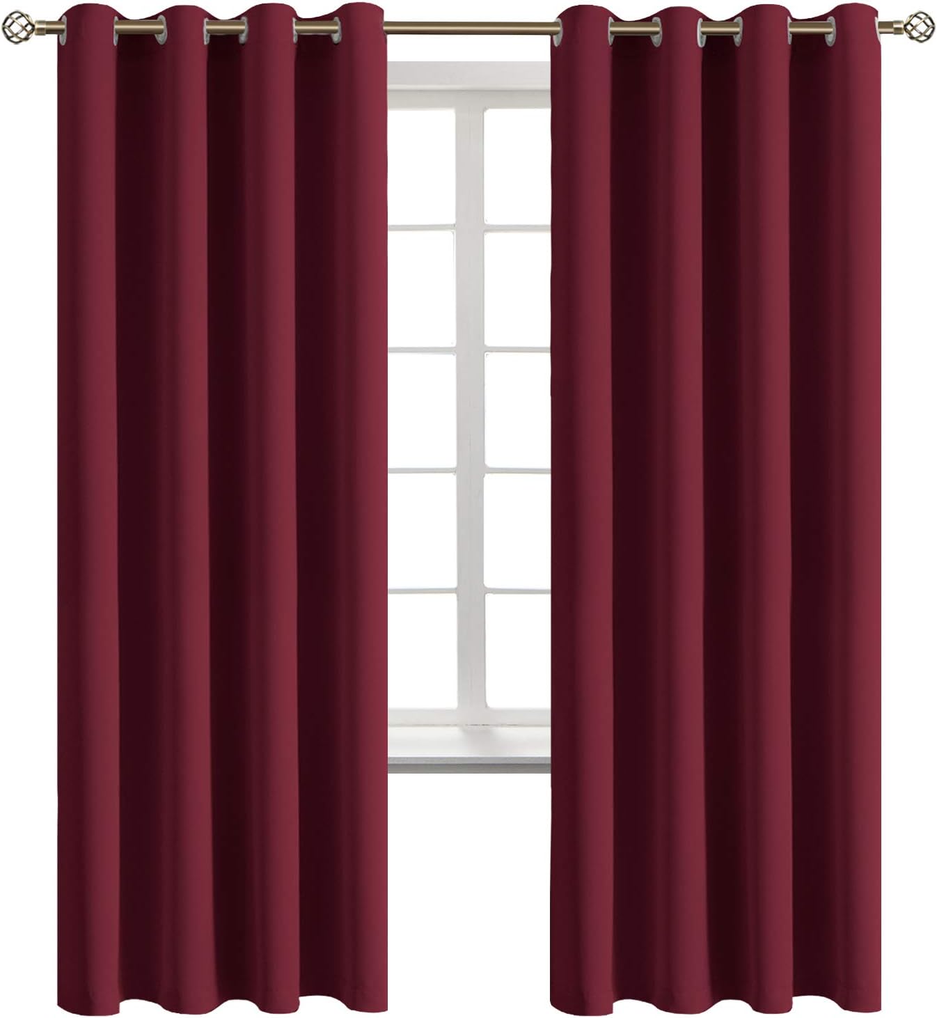 BGment Blackout Curtains for Bedroom - Grommet Thermal Insulated Room Darkening Curtains for Living Room, Set of 2 Panels (52 x 72 Inch, Bu…