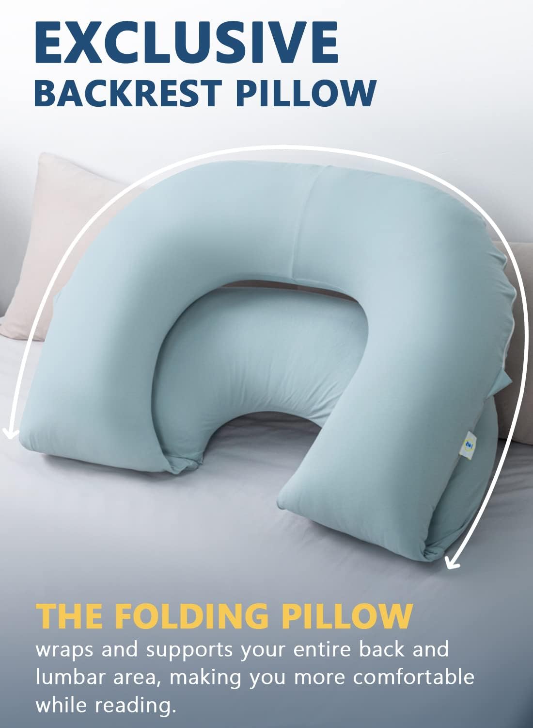 Insen Reading Pillow, Back Pillow for Sitting in Bed for Reading, Nurse & Relax, Reading Pillow for Adults, Moms & Kids, Sit Up Pillow for…