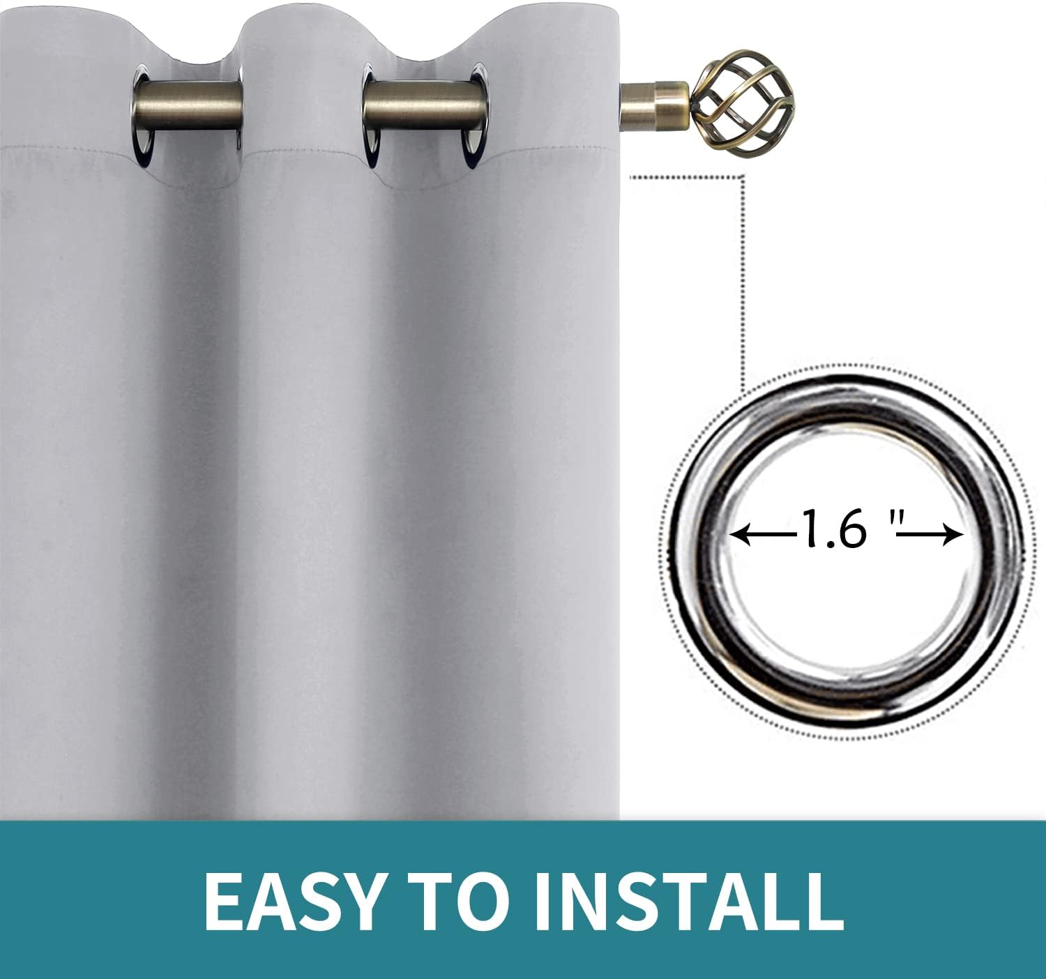 BGment Room Darkening Curtains 95 Inches Long - Grommet Thermal Insulated Drapes Window Treatment Curtains for Bedroom, 2 Panels, 52 x 95 I…