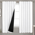 BGment Pure White 100% Blackout Curtains 63 Inches Long with Thermal Insulated Liner, Rod Pocket and Back Tab Double Layer Full Room…