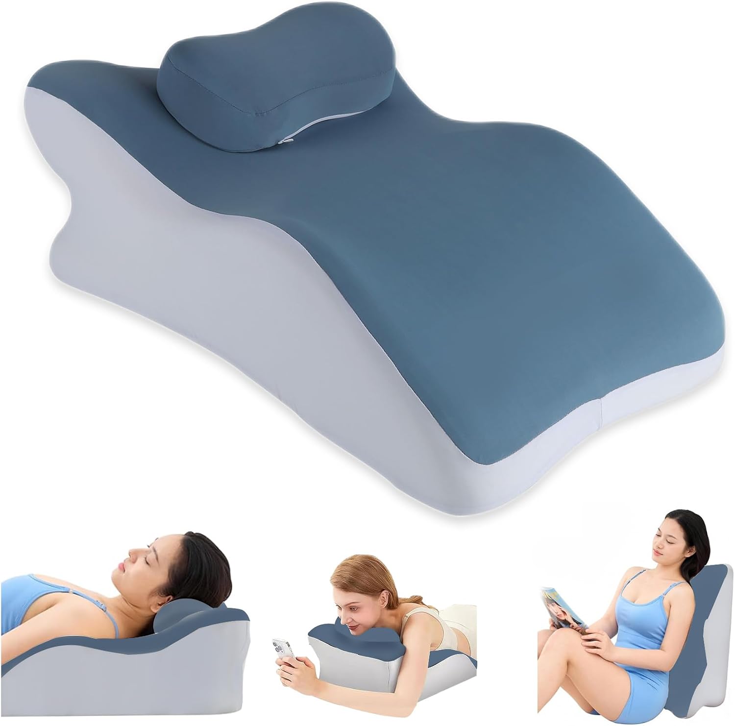 YouBath Reading Prone, Ergonomic Back Support Pillow for Bed Sitting Up Prone Pillow Face Down Sleep, Resting, Relaxing Back, with Washable…