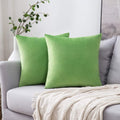 Miulee Velvet Throw Pillow Covers 18x18 Inch, Pack of 2 - Lime Green, Soft Solid Decorative Pillow Covers Cushion Cases Modern Luxury Home…