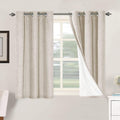 H.VERSAILTEX Primitive Linen Curtains 100% Blackout Curtain Drapes Burlap Curtains with White Thermal Insulated Liner, Grommet Top Drapes…