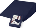 CirclesHome Wedge Pillow Cover 100% Cotton, Zippered Wedge Pillow Case Protector, Soft, Hypoallergenic & Breathable -, Navy, (25Wx26Lx10) 1…