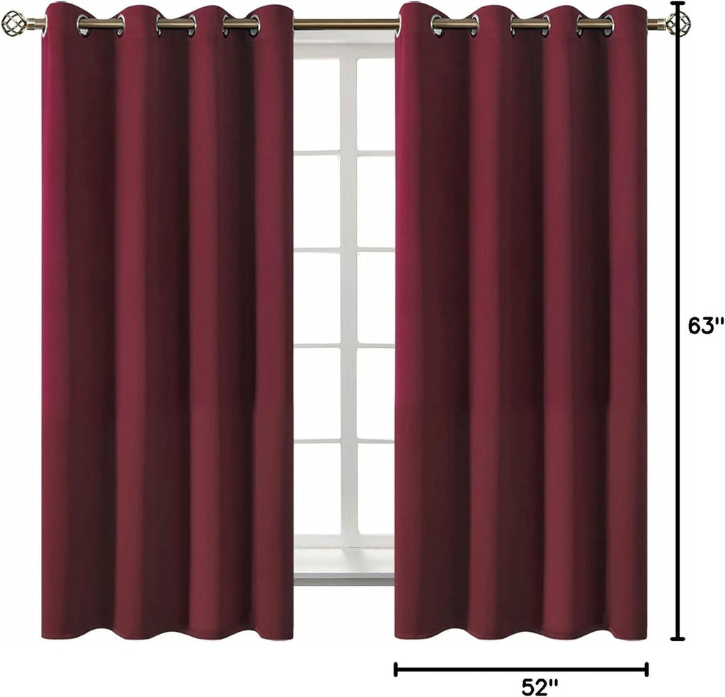 BGment Blackout Curtains - Grommet Thermal Insulated Room Darkening Bedroom and Living Room Curtains, Set of 2 Curtain Panels (52 x 63 Inch…