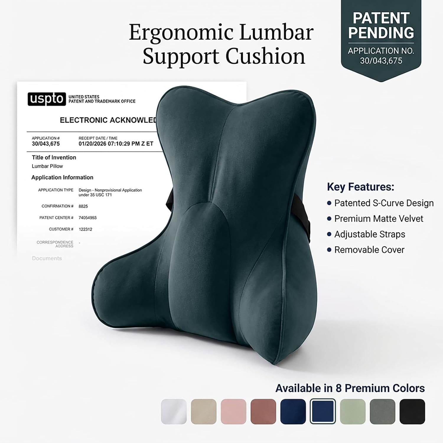 Ailuteie Lumbar Support Pillow(Pat. Pend) for Lower Back – Multi-Functional Ergonomic Lumbar Cushion, Reading Pillow for Office Chair, Car…