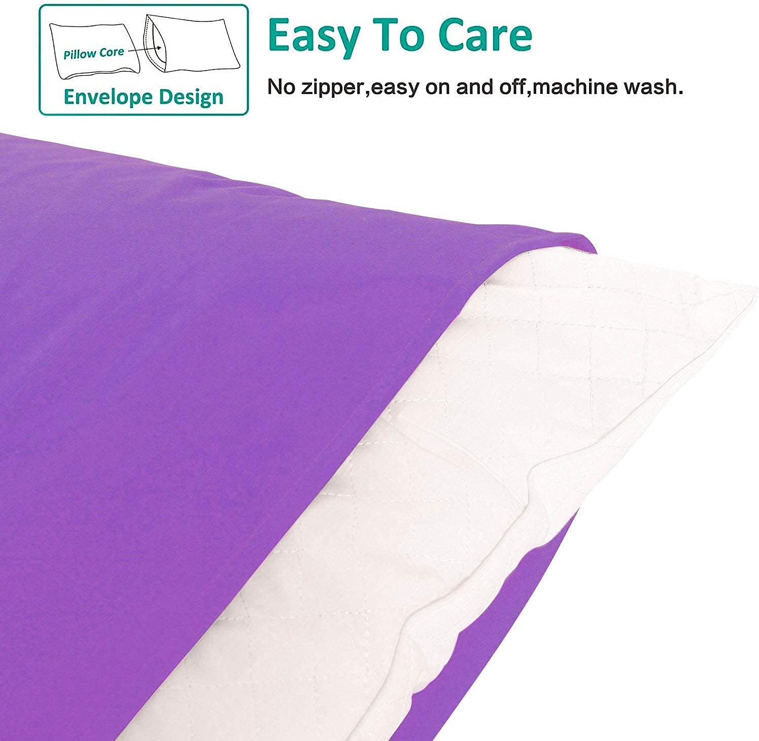 Ntbay King Pillowcase Set - 2 Pack Brushed Microfiber 20x36 Pillowcases - Soft, Wrinkle-Free, Fade-Resistant, Stain-Resistant, Purple Pillo…