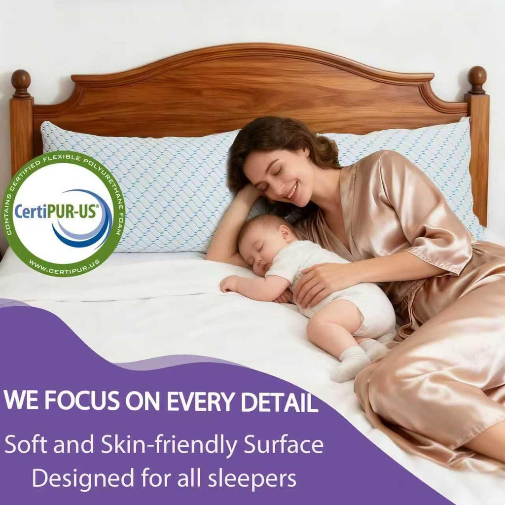 Vainoc Memory Foam Pillows King Size Set of 2, Adjustable Cooling Firm Pillow for Side Back Stomach Sleepers with Washable Removable Cover W…