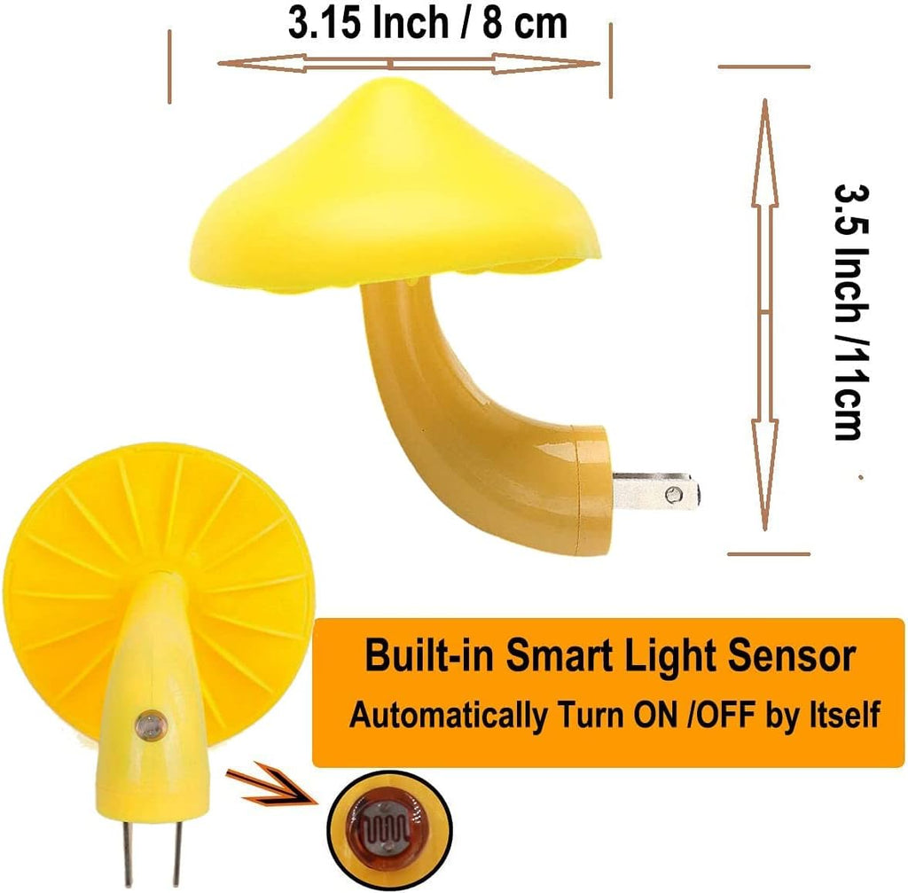 AUSAYE 5 Pack Sensor LED Night Lights Plug in Lamp Mushroom Light for Adults Kids NightLight…