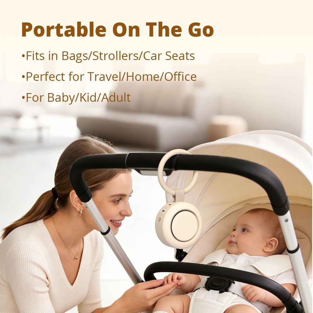 Portable Sound Machine Mini White Noise Machine Powerful Battery 30 Soothing Sounds 4 Timers Memory Function for Baby Kids Adults Brown…