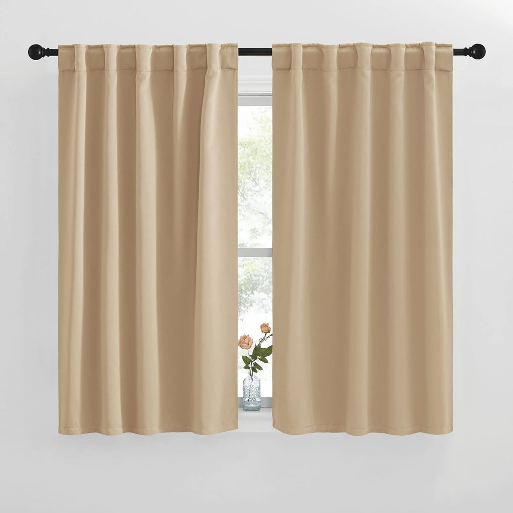 Nicetown Window Treatment Curtains Room Darkening Drapes - (Biscotti Beige Color) 42 Width X 50 Drop Each Panel, 2 Panels Set, Curtains and…