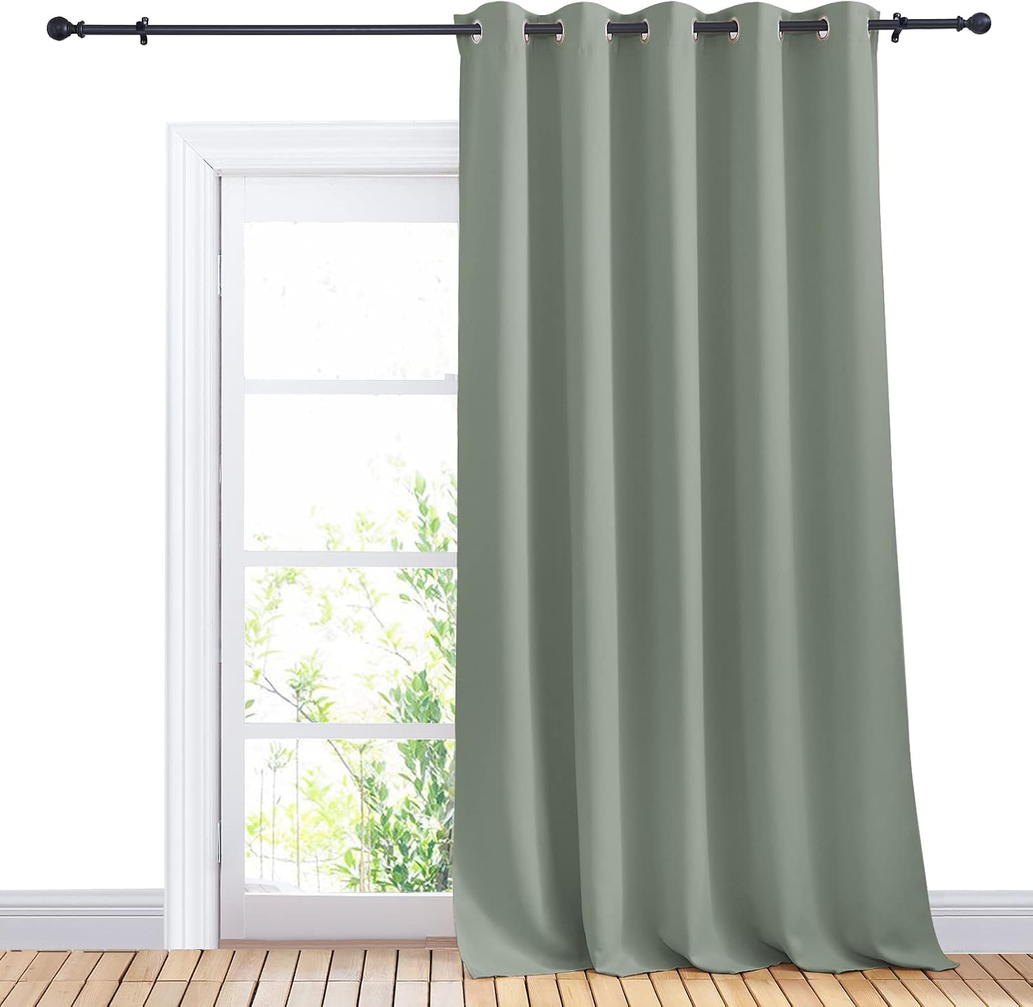 NICETOWN Window Blackout Curtain Panel for Living Room, Sage Green, 1 Panel, 70 x 95 inch, Thermal Insulated Blackout Drape/Drapery for…
