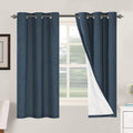 H.VERSAILTEX Primitive Linen Curtains 100% Blackout Curtain Drapes Burlap Fabric Curtains with White Thermal Insulated Liner, Grommet Top…