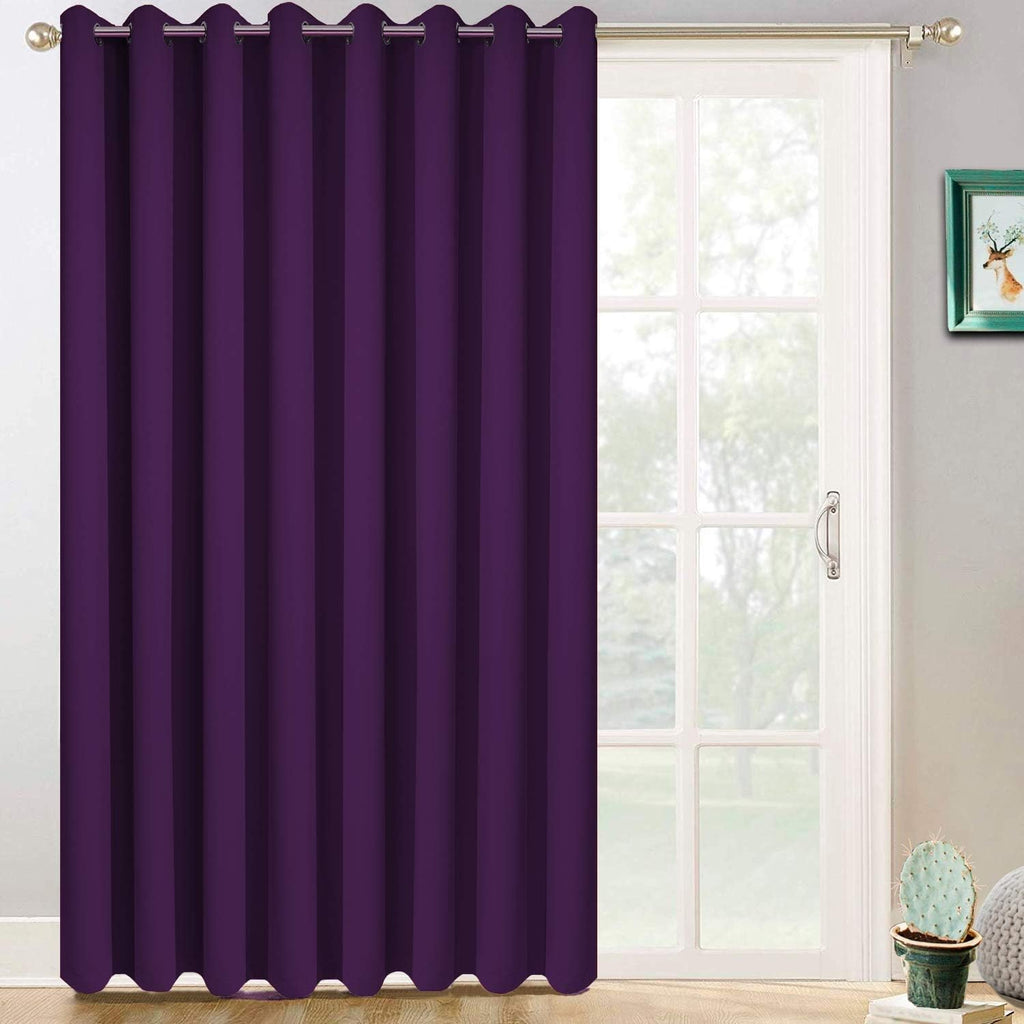 Yakamok Extra Wide Blackout Curtain for Sliding Glass Door, Grommet Thermal Insulated Room Divider Curtain 100W x 84L inch, Room…