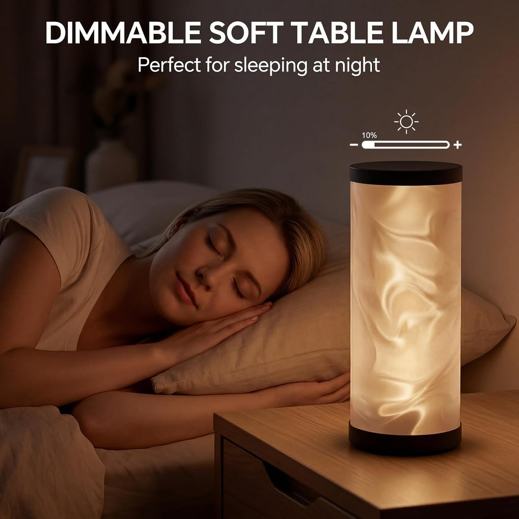 WORLD WIN Prism Glow Table Lamp - 3 Color Temperatures USB Control Bedside Lamp, Dimmable Desk Light for Bedroom Living Room & Office…