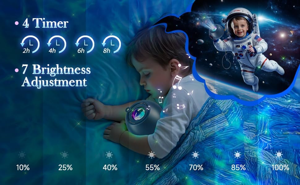 One Fire Galaxy Projector with Gifts Box/240 Lighting Modes/15 White Noise/Bluetooth Music Galaxy Projector for Bedroom Adults, Teen Stuff…
