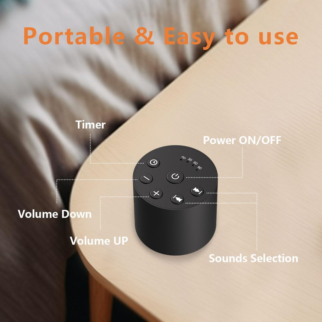 Color Noise Sleep White Noise Portable Sound Machines with 30 Soothing Sounds 32 Levels Volume Compact 4 Timer Options Auto-Off and…