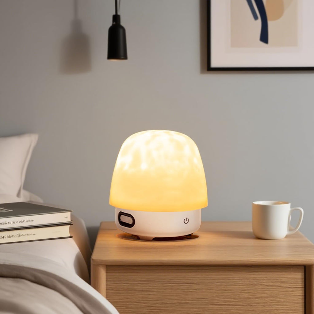 Night Light & Bluetooth Noise Machine with Ocean Wave Projector, Speaker, Lampshade & Remote - 4 White Noise, 16-Color Touch Dimming for…