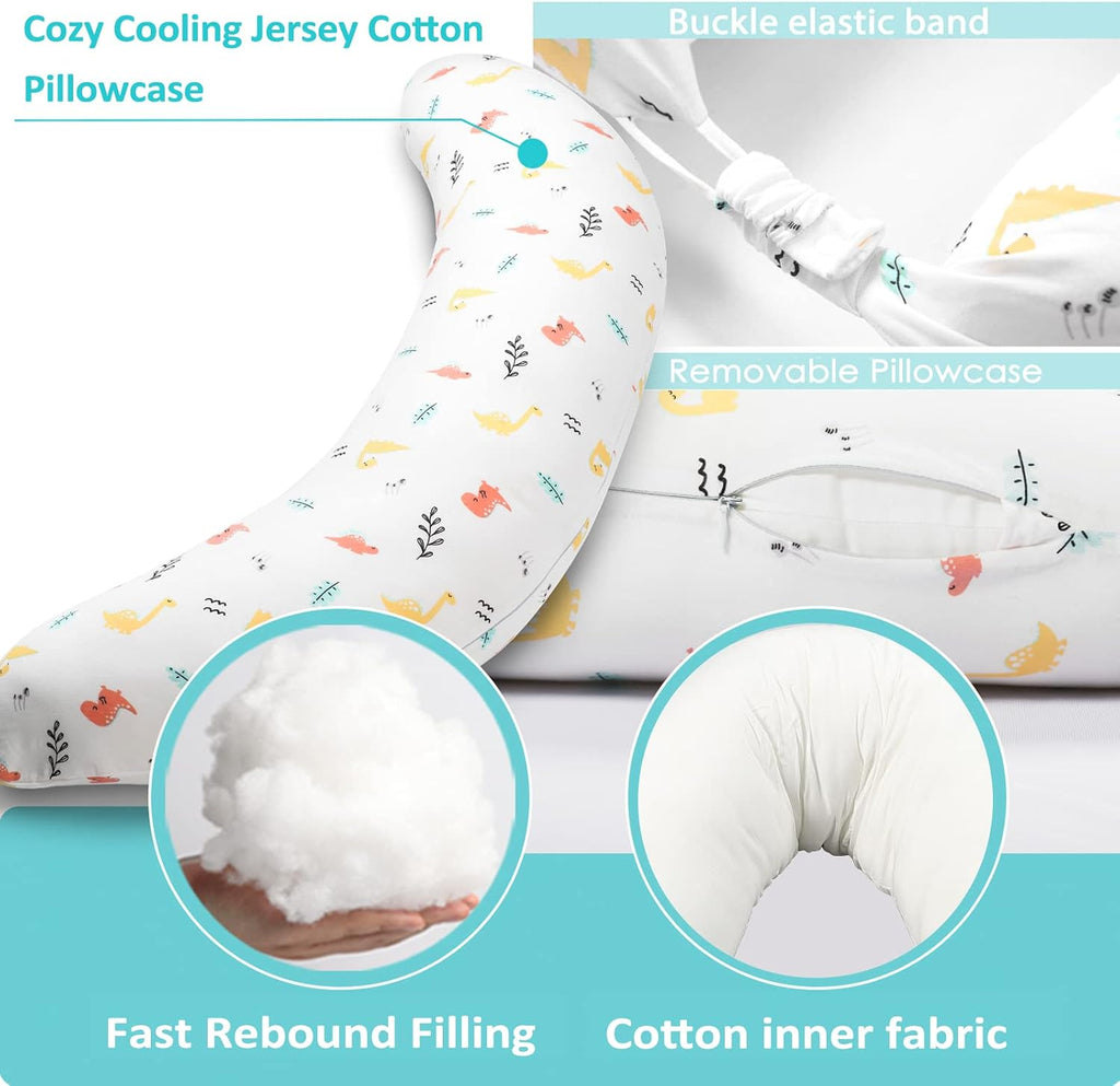 BYRIVER C Shaped Pregnancy Pillow with Cover, Knee Pillow for Side Sleeper Knees Legs HIPS Pain, Leg Pillow Elevation for Lower Back…