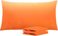 Ntbay King Pillowcase Set - 2 Pack Brushed Microfiber 20x36 Pillowcases - Soft, Wrinkle-Free, Fade-Resistant, Stain-Resistant, Orange Pillo…