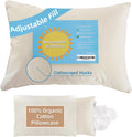 Organic Toddler Pillow with Pillowcase - 13x18 Toddler Pillow with 100% Organic Cotton Shell, Adjustable Loft Organic Kid Plilow, Machine…