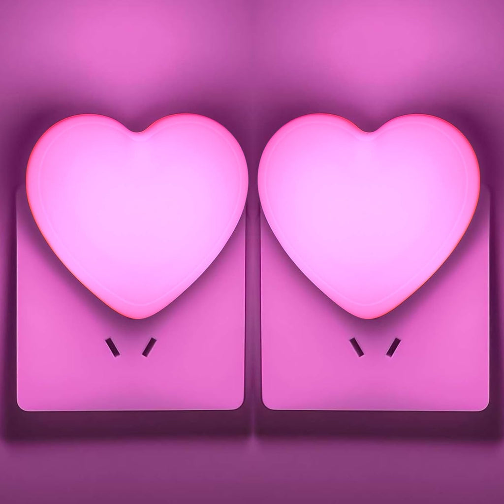 INZU Cute Night Light, Heart Night Light for Kids, LED Nightlight with Auto Dusk to Dawn Sensor, Nightlight Plug into Wall with Soft Warm…