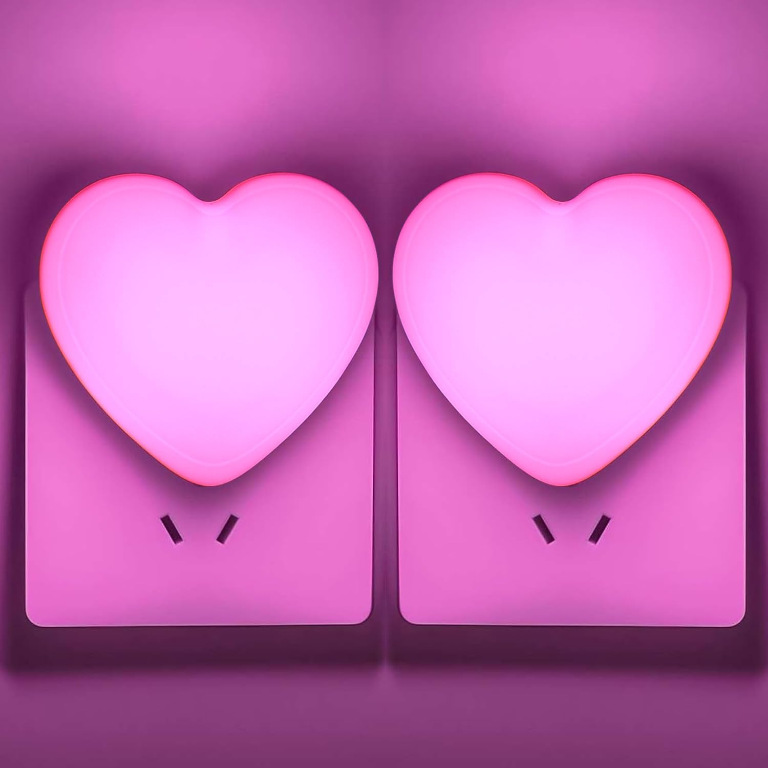 INZU Cute Night Light, Heart Night Light for Kids, LED Nightlight with Auto Dusk to Dawn Sensor, Nightlight Plug into Wall with Soft Warm…