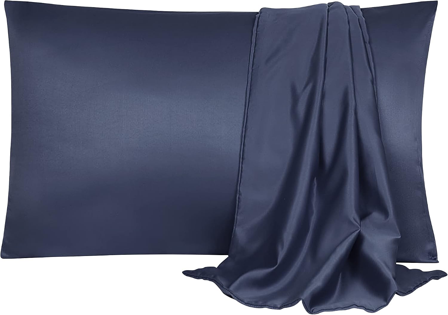 uxcell 2 Pack Silk Satin Pillowcase for Hair and Skin, Cool, Silky, Soft Breathable Pillow Cases Travel Size 14x20 Inch Sateen Pillowcase N…