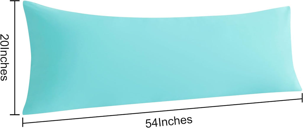 Ntbay Body Pillow Cases Set of 2, 2 Pack Brushed Microfiber 20x54 Pillow Cases, Soft, Wrinkle, Fade, Stain Resistant Aqua Pillow Cases with…
