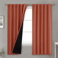 BGment Terracotta 100% Blackout Curtains 72 Inches Long, Thermal Insulated Light Blocking Soundproof Full Room Darkening Rod Pocket and…