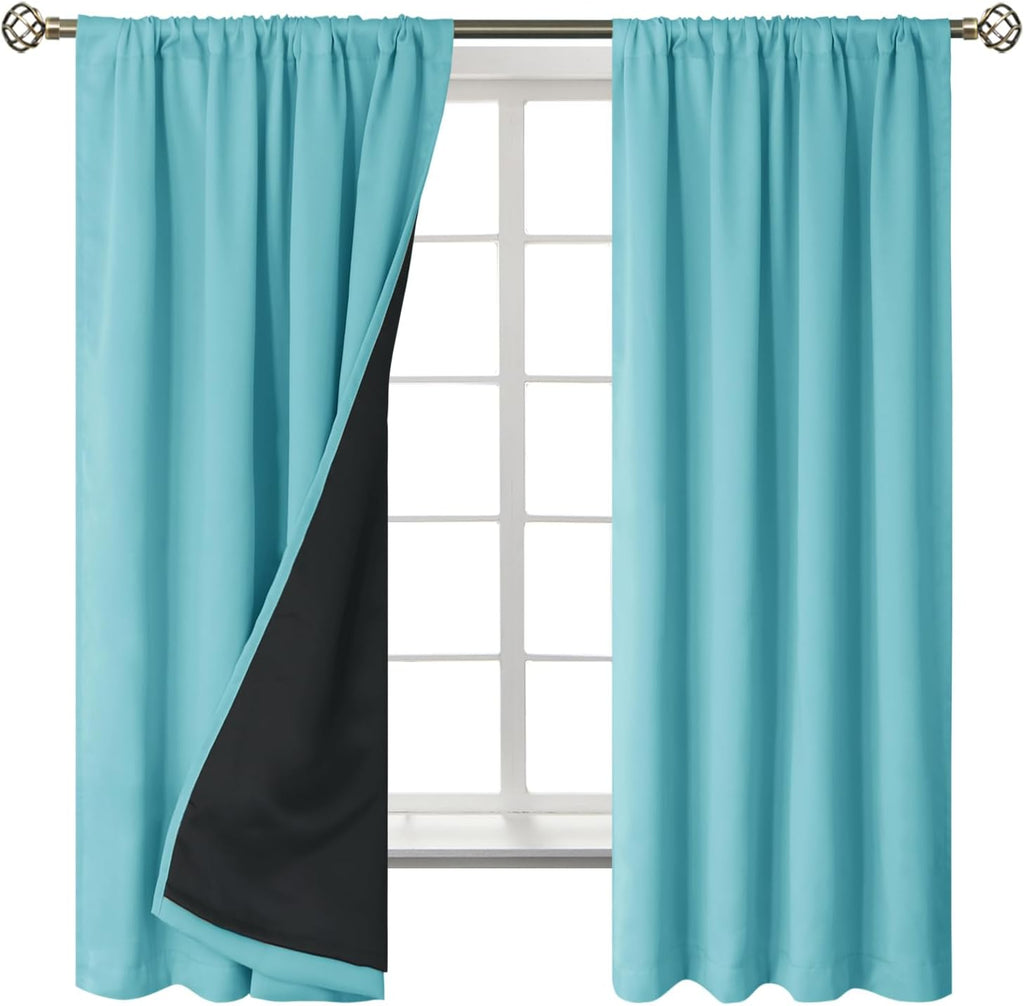 BGment 100% Blackout Curtains for Bedroom 63 Inch Length, Full Room Darkening Curtains for Living Room Rod Pocket with Thermal Insulated…