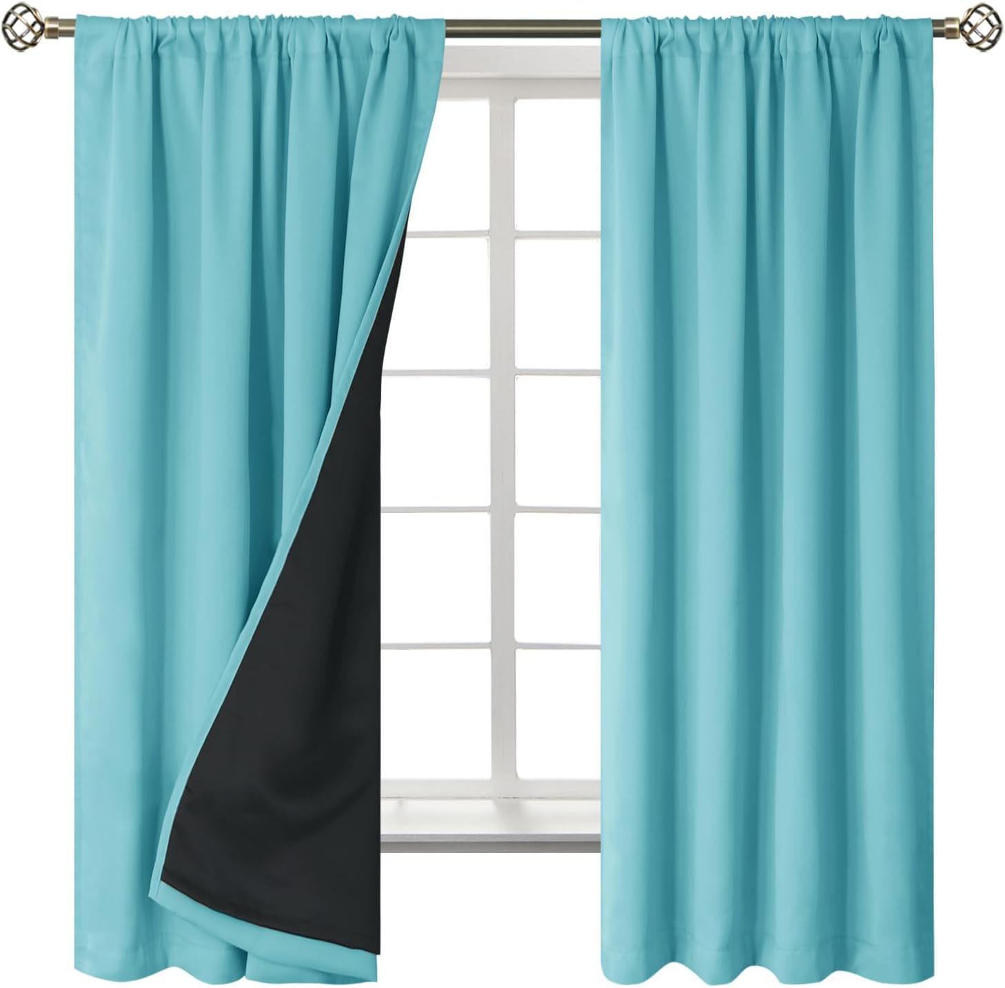 BGment 100% Blackout Curtains for Bedroom 63 Inch Length, Full Room Darkening Curtains for Living Room Rod Pocket with Thermal Insulated…