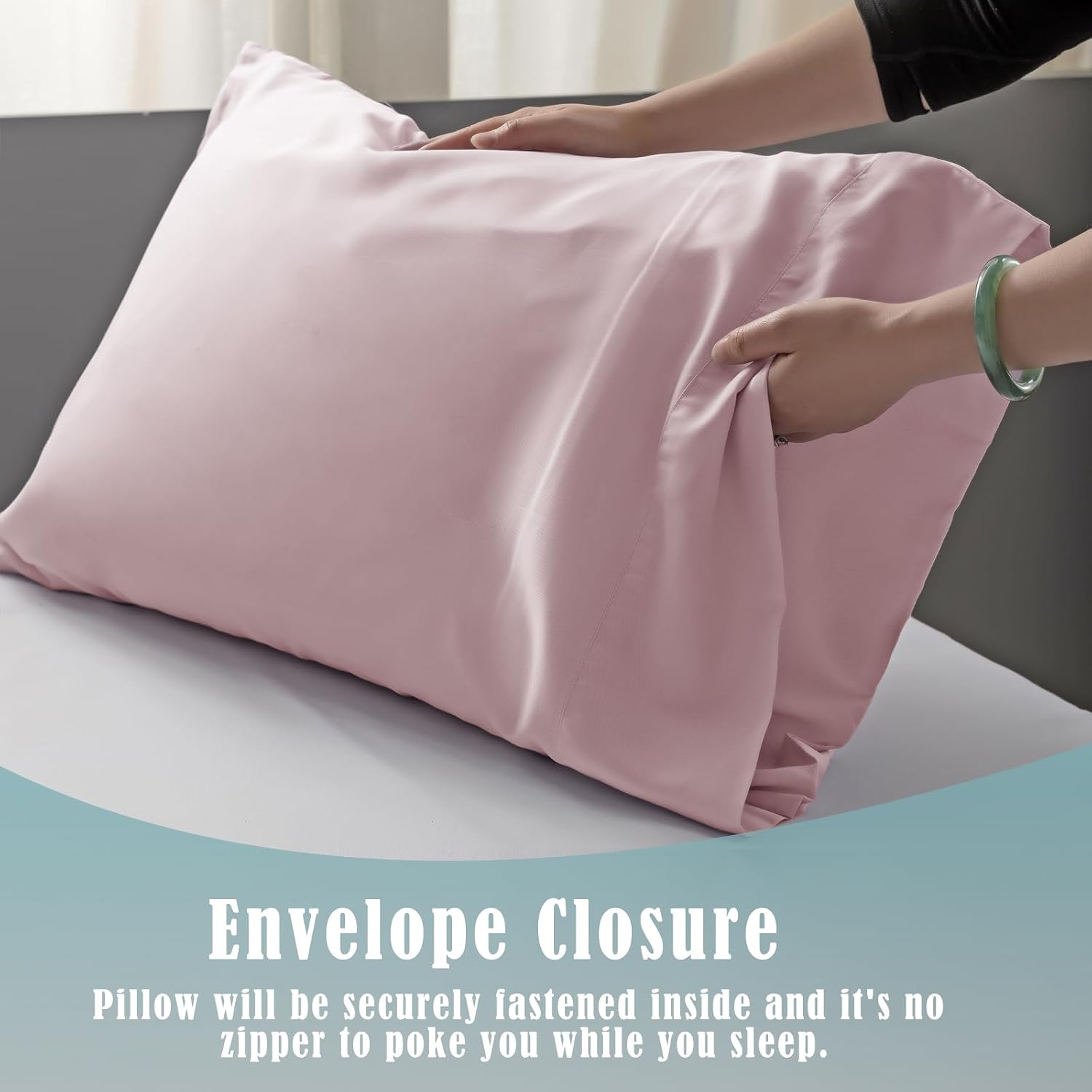 TELUS Pillow Cases Standard Size 2 Pack, Bamboo Rayon & Lyocell Pillowcase with Envelope Closure, Cooling Breathable Pillow Cover for Hot…
