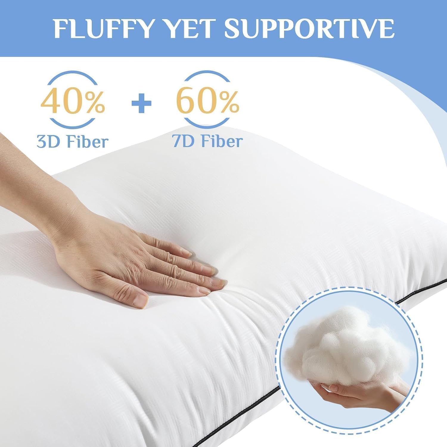 Jollyvogue Pillows Queen Size Set of 4, Collection Bed Pillows for Sleeping, Hotel Quality Pillows for Side, Back and Stomach Sleepers, Sof…