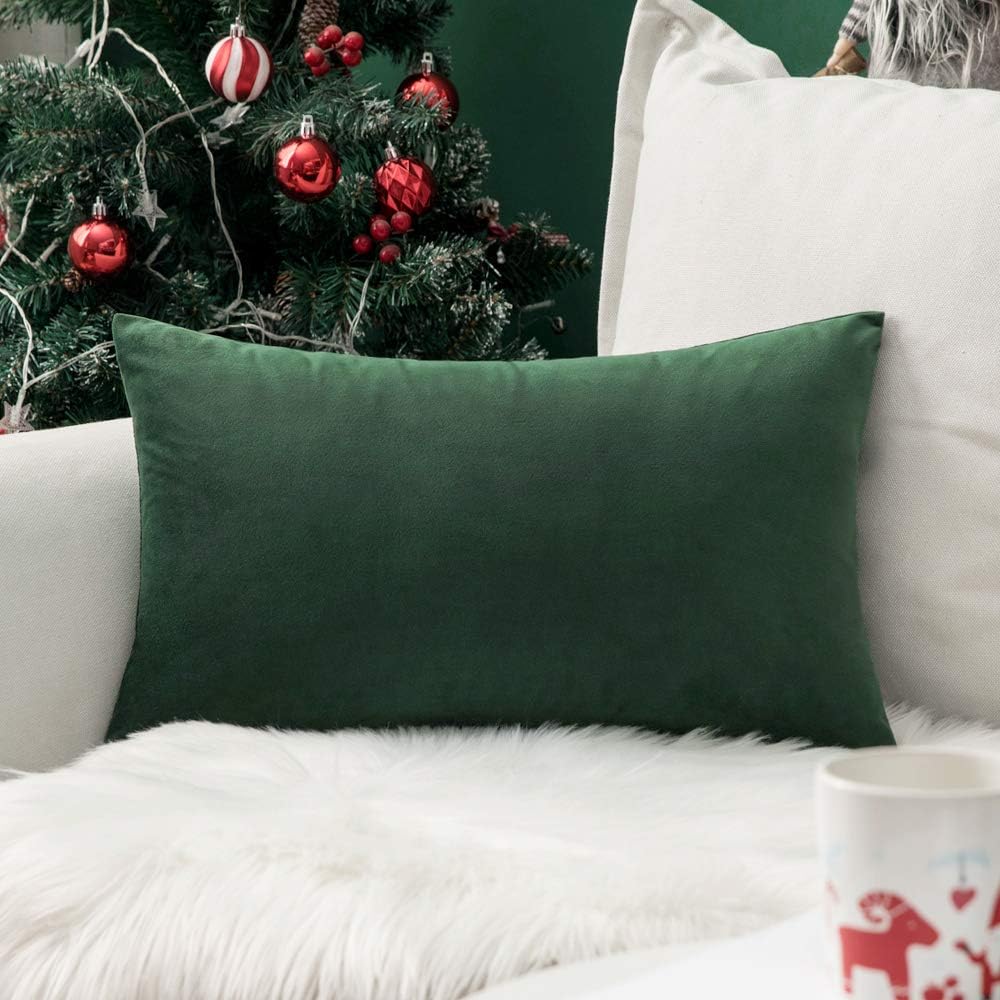 Miulee Velvet Pillow Cover Soft Luxury Decorative Throw Pillow Cover Single Lumbar Rectangle Cushion Case Home Decor for Couch Sofa Bedroom…