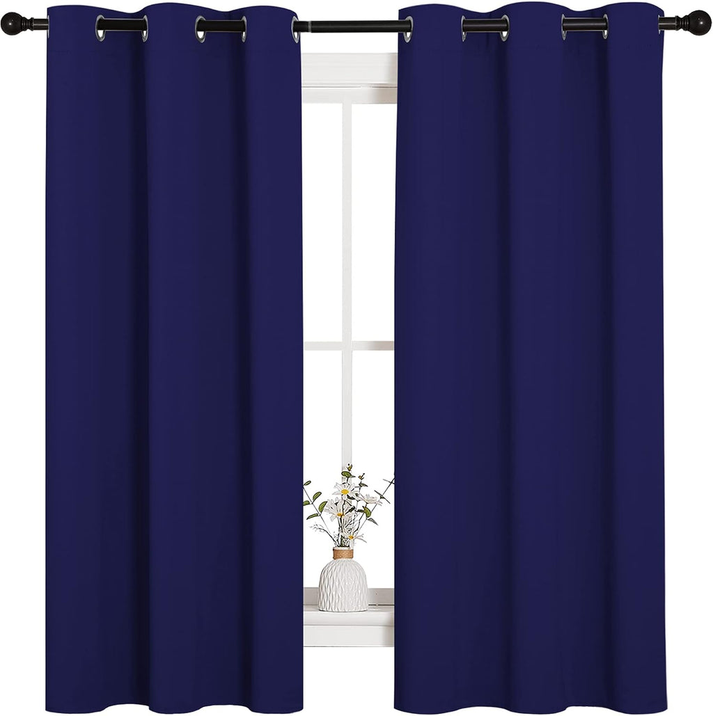 NICETOWN All Season Thermal Insulated Solid Grommet Top Blackout Curtains/Drapes/Panels for Kid's Room (Royal Blue, 2 Panels, 42 x 63 Inch)