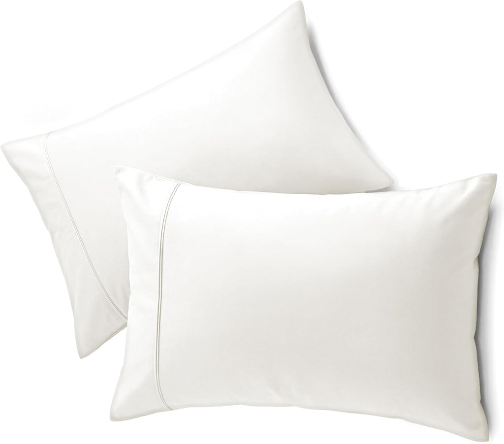 Queensbay Queen Pillow Cases Set of 2, Microfiber Cooling Pillowcases, Soft Breathable Envelope Closure Pillow Covers, Wrinkle Free Easy Ca…