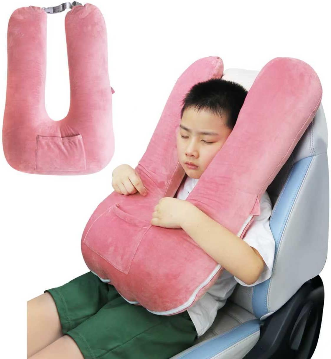 Travel Pillow for Kids & Adults, Car Pillow for Back Seat, Sleeping Support Cushion for Long Road Trips, Toddler Carseat Pillow with…